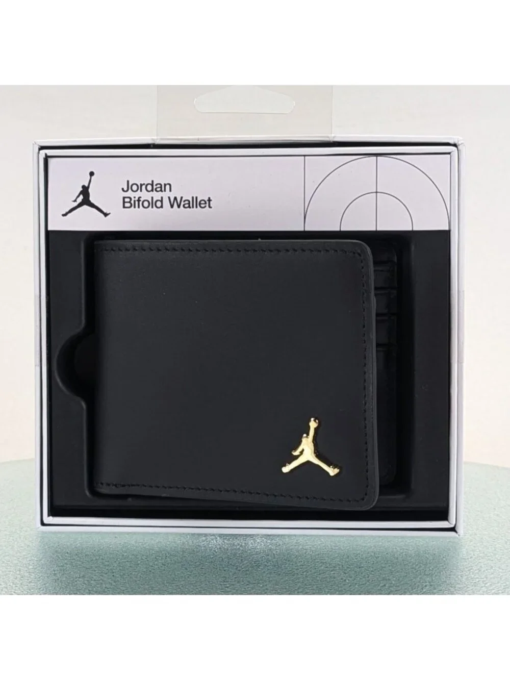 Nike Jordan Mens Jumpman Ingot Bifold Wallet Black Leather MA0819-023 New in Box
